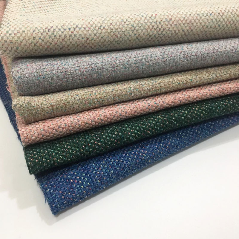 Two-color mixed thickened linen yarn-dyed sand release tablecloth pillow fabric