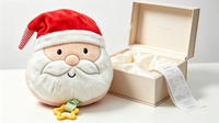 Peluche personnalisée du Père Noël, jouet en peluche rond et doux, support OEM ODM pour la décoration de Noël à la maison, cadeau, peluche personnalisée du Père Noël