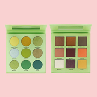 Conception personnalisée Palette d'ombres à paupières à paillettes imperméables Poudre de longue durée Pinceau à double tête multicolore Maquillage quotidien