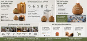 Diffuseur <span class=keywords><strong>d</strong></span>'huiles essentielles silencieux de haute qualité, 400 ml, grain de bois foncé, sans BPA, en PP, <span class=keywords><strong>humidificateur</strong></span> à brume froide pour la maison - Product Image 4