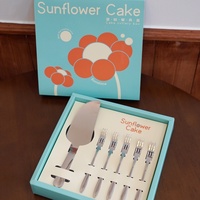 Ensemble de couteau, spatule et fourchette à gâteau biodégradables jetables pour mariage, fête, boîte cadeau