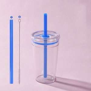แก้วหลอดดูด Tritan สีสันสดใสแบบกำหนดเองจากโรงงาน ชั้นเดียว สำหรับชานมไข่มุกแบบนำกลับบ้าน - Product Image 5