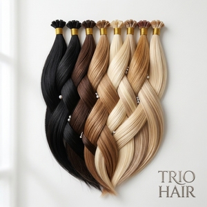 Extensiones de Cabello Remy 100% Alineadas con la Cutícula, Pre-Adheridas, Doble Trama, con Punta en U/Punta Plana/Punta en I, Extensiones de Cabello con Punta Plana de Queratina Italiana - Product Image 2