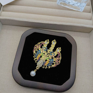 Nuevo Broche de Aleación de Lujo con Esmalte de Aves y Fénixes Retro, de Moda, con Perlas, para Solapa de Traje, para Mujer - Product Image 5