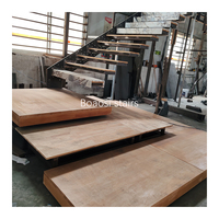 Escalier flottant invisible pour hall intérieur de villa moderne, à monopoutre, en bois, acier et verre, sûr, durable, écologique, couleurs personnalisables