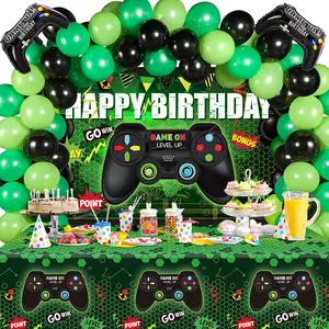 वीडियो गेम जन्मदिन की पार्टी सजावट सेट गेमिंग खुश जन्मदिन की आपूर्ति पार्टी गुब्बारा सेट वीडियो गेम पृष्ठभूमि बहु रंग