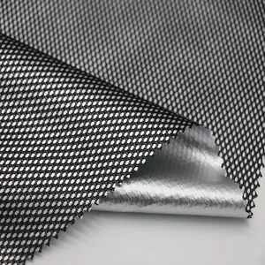 Silber TPU Beschichtete Polyester Mesh Futter Stoff Material stricken stoff bonded silber tpu Für Pizex/Outdoor Jacke/Bekleidung