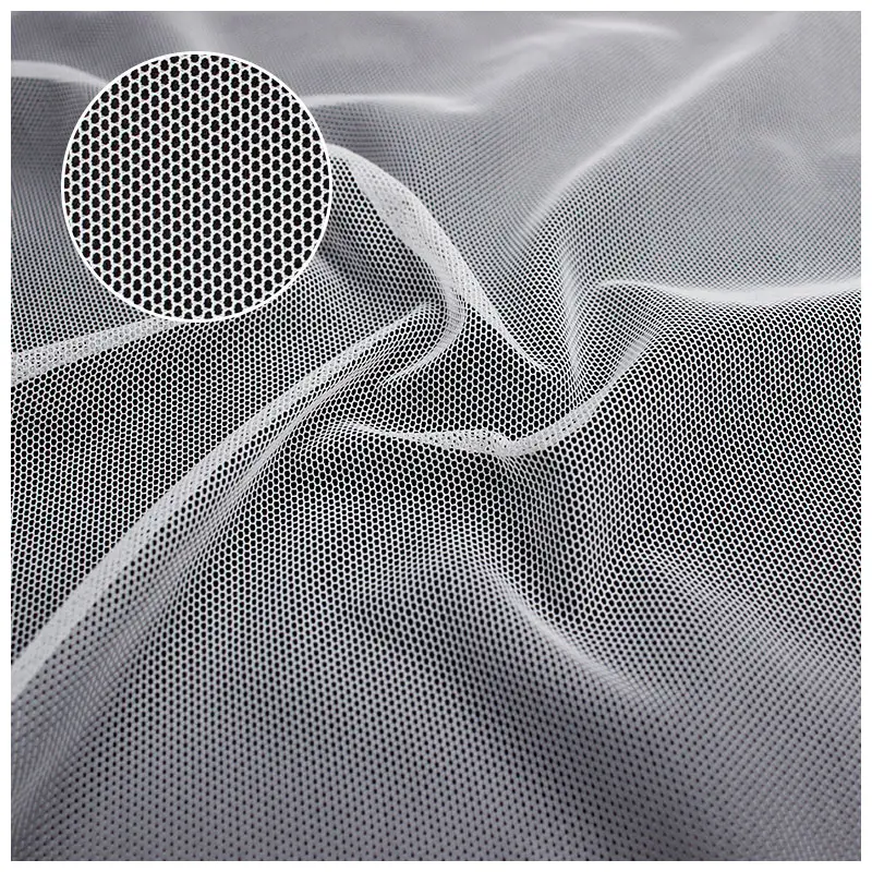 Rede de hexágono 4.2 resistente à rugas, malha de nylon 100% tecido tule para mosquiteiro