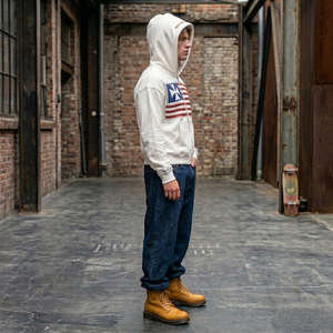 Sudadera con capucha con cremallera y logotipo personalizado de pedrería TKAN866, venta al por mayor, estilo urbano, de forro polar oversize, con gráfico de bandera y cruz brillante - Product Image 2