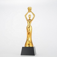 Honneur de Cristal Statuette Dorée Danse Ballet Résine Cristal Trophée Concours Prix