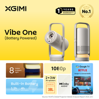 Projecteur portable XGIMI Vibe One avec batterie intégrée, haut-parleur JBL, lumière ambiante, Google TV, mini projecteur pour le camping en plein air