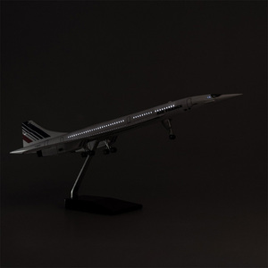 Mô hình máy bay phản lực siêu âm Concorde của <span class=keywords><strong>Air</strong></span> France tỷ lệ 1/125, 50cm, làm bằng nhựa đúc, có đèn LED & chân đáp - Product Image 2