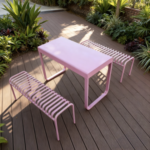 Set <span class=keywords><strong>da</strong></span> <span class=keywords><strong>Giardino</strong></span> Semplice con Tavolo e Sedie <span class=keywords><strong>da</strong></span> Esterno, Combinazione per Cortile e Balcone, in Ferro Battuto con Telaio in Acciaio al Carbonio, Mobile e Resistente - Product Image 4