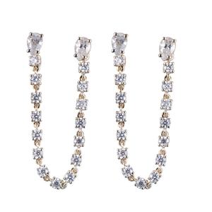 Pendientes de Oro Amarillo de 10k con Diamantes de Moissanita de Lujo de Messi Jewelry - Product Image 1