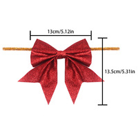 Décoration de Noël avec nœud pailleté, nœud suspendu pour couronne de Noël, décoration d'ambiance pour emballage cadeau