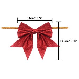 Décoration de Noël avec nœud pailleté, nœud suspendu pour couronne de Noël, décoration d'ambiance pour emballage cadeau - Product Image 5