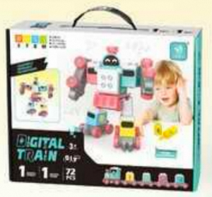 Train numérique Rufus, 72 pièces, jouet électrique transformable 1 en 1 pour enfants de 2 à 4 ans, ensemble de jeu d'intérieur - Product Image 3