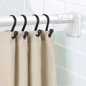 Accessoires de salle de bain réglables en métal <span class=keywords><strong>Tringle</strong></span> à rideau de douche télescopique Cintre <span class=keywords><strong>sans</strong></span> perçage - Product Image 1