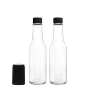 Botol Saus Pedas Kaca Bening Berkualitas Tinggi 3oz/150ml & 5oz dengan Tutup Sekrup dan Sablon untuk Kue & Gula