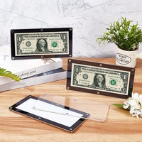 Cadre d'affichage acrylique magnétique rectangle ultra clair Porte-billets de banque de haute qualité pour le type de cadre photo dollar papier-monnaie