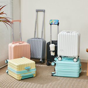 Moda 14 pollici ABS PC piccolo Trolley bagaglio vendita all'ingrosso <span class=keywords><strong>valigia</strong></span> da viaggio bagaglio a mano con porta portabicchieri porta telefono - Product Image 5