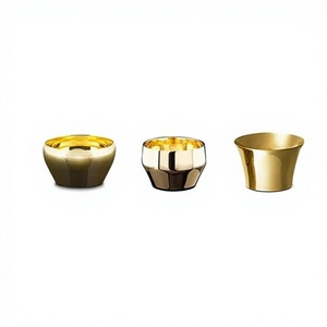 Porte-bougie en métal doré de luxe, style classique moderne, pour décoration de maison, mariage ou table, pour bougies chauffe-plat - Product Image 1