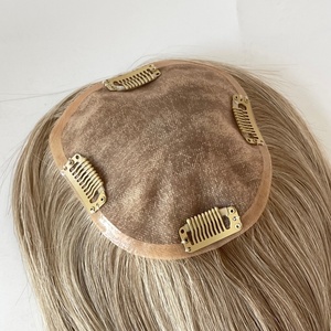 5*5 Mono Top Topper Human Hair Hand-tied Base <b>Toupee</b> for Women Hair Loss - Product Image 3