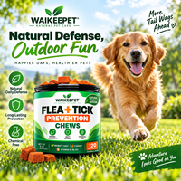 120 comprimés à mâcher pour chiens, défense contre les puces et les tiques, saveur poulet, levure de bière, graines de lin, aide au bien-être et booster d'entretien, 9 oz, soins pour chats