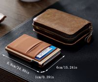 Dompet pria anti air, dompet pria minimalis modis, penutup tombol, dompet, tempat kartu Pop-Up, saku depan, tipis, anti air, RFID, kustom, logam aluminium, untuk pria