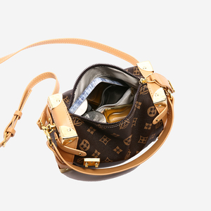 Sac carré portable en PU souple pour femme, motif géométrique color block tendance, avec fermeture éclair et chaînes, pour téléphone portable - Product Image 2