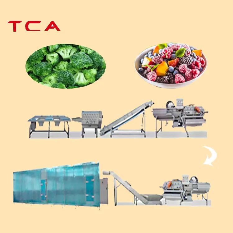 المجمدة الفاكهة والخضار خط إنتاج معالج المجمدة الجزرة مكعبات آلة الخضروات المجمدة و الفاكهة خط الإنتاج