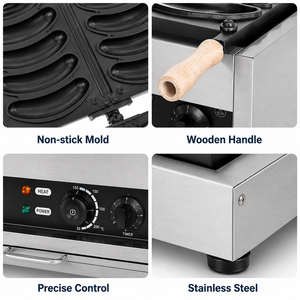 Máquina Comercial para Hacer Waffles de Plátano, a Gas o Eléctrica (220V 2kW), de Acero Inoxidable Antiadherente, para Tiendas de Snacks - Product Image 2