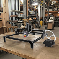 Machine de gravure et de découpe CNC automatique TOHAN Mini avec moteur de broche 3kW, boîte de vitesses PLC, gravure laser, table 400x400mm, NC Studio