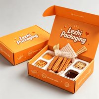 Boîte d'emballage en papier personnalisée de qualité alimentaire pour gaufres, mochi, donuts, sushis, snacks à emporter, churros, avec trous pour sauce