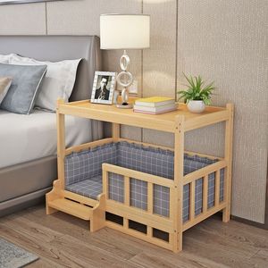 Wooden Dog <b>Bed</b> Bunk Pet <b>Bed</b> Small Dog Teddy Indoor Kennel Rectangle Four Seasons Hand Wash Polyester Fiber Fill - Product Image 3