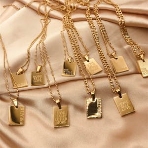 2025 verano impermeable acero inoxidable 18K oro collares se aman más collar Figaro cadena collar pareja joyería - Product Image 2