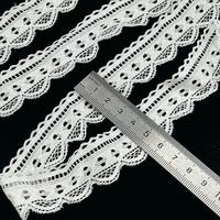 Dentelle florale blanche large et élégante WH7513, extensible et très élastique, utilisée pour les accessoires de garniture de soutien-gorge et de lingerie