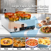Bain-marie électrique commercial en acier inoxydable à 4 cuves, chauffe-plat industriel pour liquides, modèle SC-TT4-7L de la marque SC