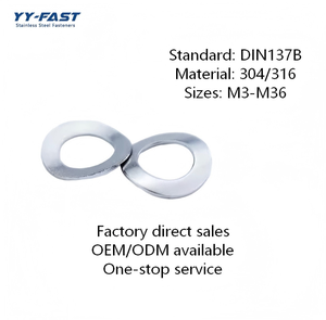 DIN137 <span class=keywords><strong>Stainless</strong></span> <span class=keywords><strong>Steel</strong></span> 304 Wave Spring Washer Desain OEM Gasket Logam Washer Datar Shims Washer Datar - Product Image 1