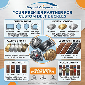 Fibbia per <span class=keywords><strong>Cintura</strong></span> da Uomo Premium 35mm in Lega di Zinco, Classica Reversibile con Perno, Accessorio in Metallo Personalizzabile con Logo, per Cinture Business e Casual - Product Image 4