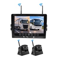 Kit moniteur DVR à écran tactile de 9 pouces avec 2 caméras sans fil magnétiques HD à batterie pour une configuration rapide Camion Bus OEM
