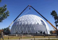 Dôme géodésique de glamping haut de gamme en PVC transparent de 6 m pour villa et jardin
