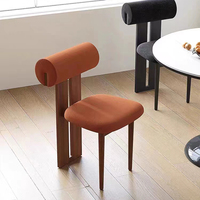Chaise de salle à manger en tissu velours blanc de style simple et moderne, chaise de salle à manger nordique avec pieds en bois massif