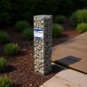 Muro Gabionico in Acciaio Zincato Centricon 7.87x7.87x39.4 Pollici con Coperture per Paesaggistica e Pavimentazione - Product Image 2