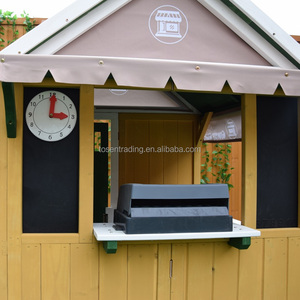 Casa de Juegos de Madera Premium para Niños, Tienda de Juego para Exteriores con Estación de Servicio, Buzón y Chimenea Decorativa - Product Image 4