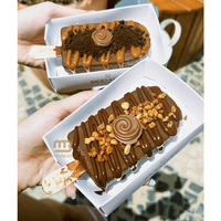 Boîte en papier jetable pour sucettes glacées, barres glacées, chocolat, desserts, emballage en papier, plateau anti-goutte pour crème glacée, plateau de service en papier