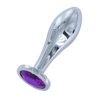 Lot de 3 Plugs Anaux Ronds en Acier Inoxydable avec Pierre, Tailles S, M, L – Nouveaux Plugs Anaux Géants en Forme de Goutte d'Eau avec Gemme – Jouet Sexuel