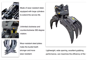 Prix abordable, qualité garantie : <span class=keywords><strong>Grappin</strong></span> hydraulique métallique pour bois, rotation stable à 360°, pour excavatrice de 6 à 10 tonnes, ouverture de mâchoire de 2700 mm - Product Image 6