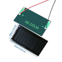 Mini panneau solaire BUHESHUI 5V 30mA 53*30MM en époxy, module d'étude DIY, demi-cellule, efficacité 19,7%, panneaux photovoltaïques pour l'extérieur