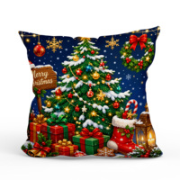 Housse de coussin décorative motif flocon de neige bleu argenté pour Noël, housse de coussin décorative pour l'hiver, décoration de la maison